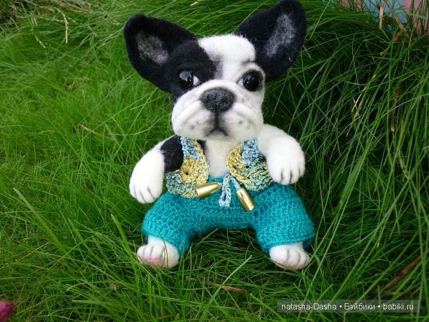 Бульдожка. Валяние из шерсти (фото 6)