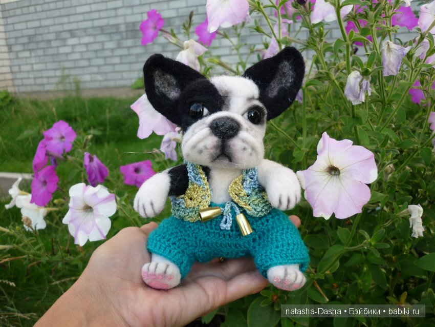 Бульдожка. Валяние из шерсти (фото 7)