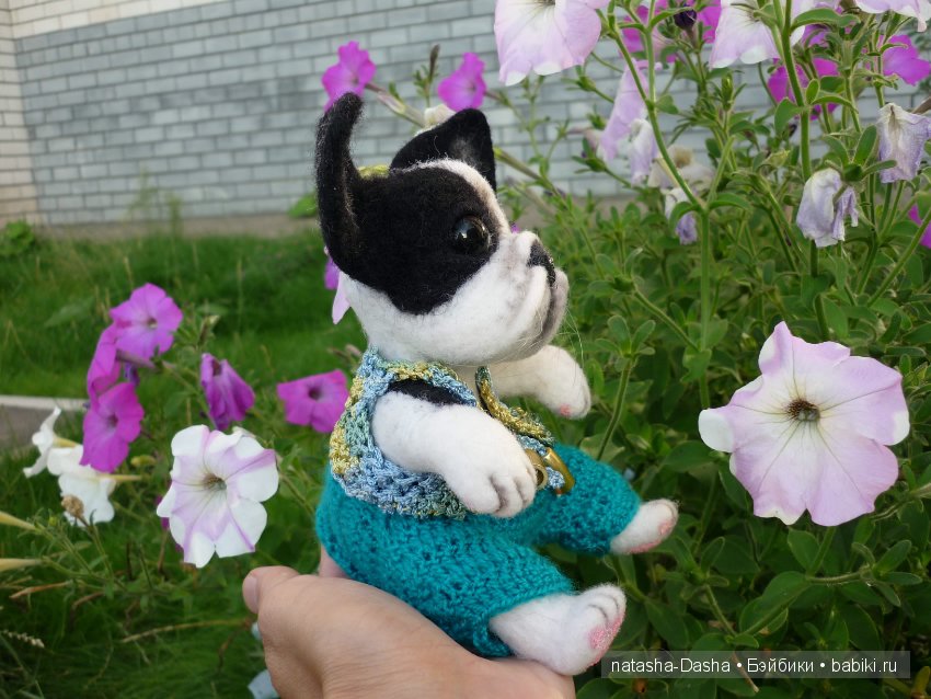 Бульдожка. Валяние из шерсти (фото 8)