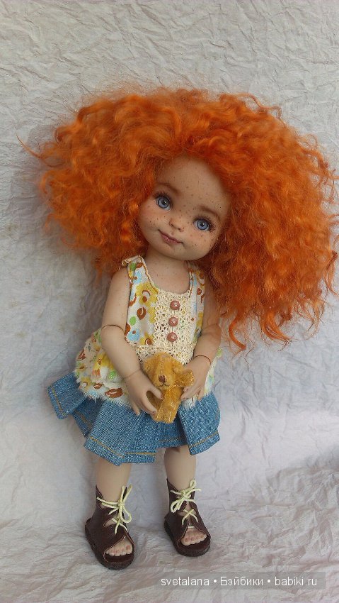Нюша - Рыжее чудо - ООАК шарнирной куколки