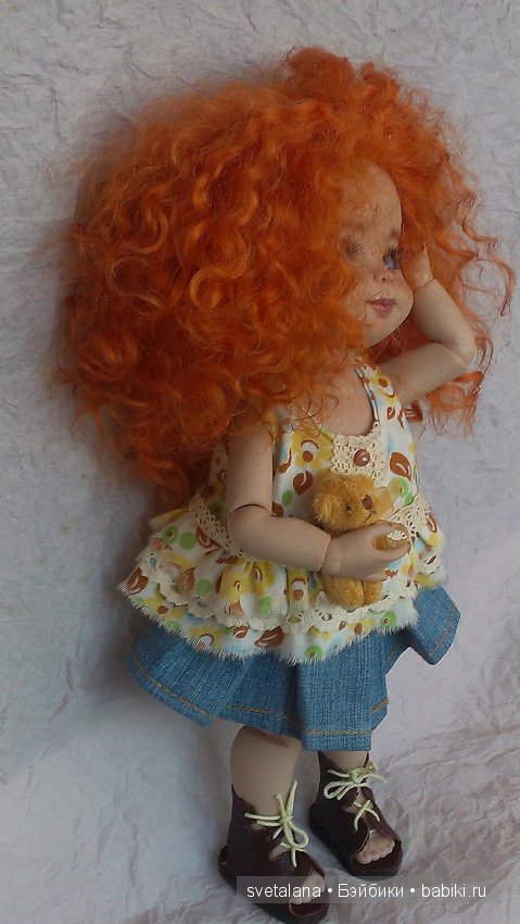 Нюша - Рыжее чудо - ООАК шарнирной куколки