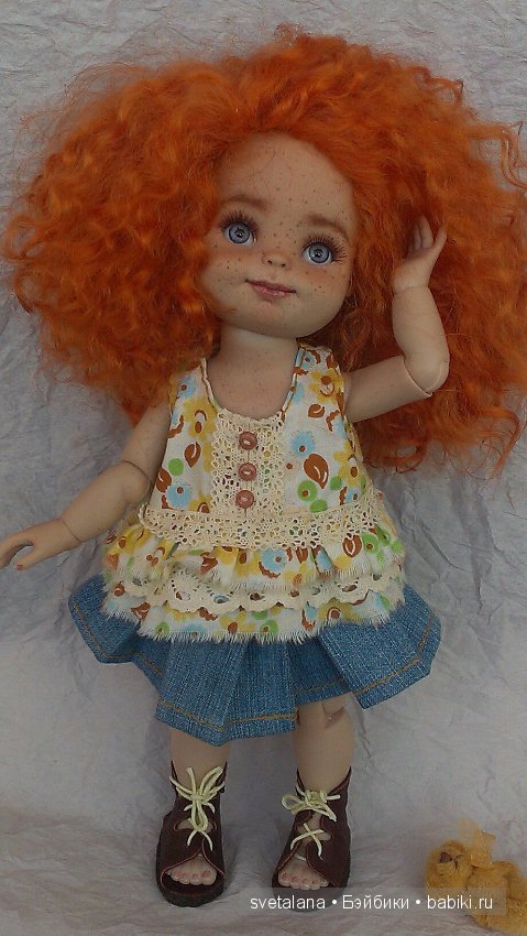 Нюша - Рыжее чудо - ООАК шарнирной куколки