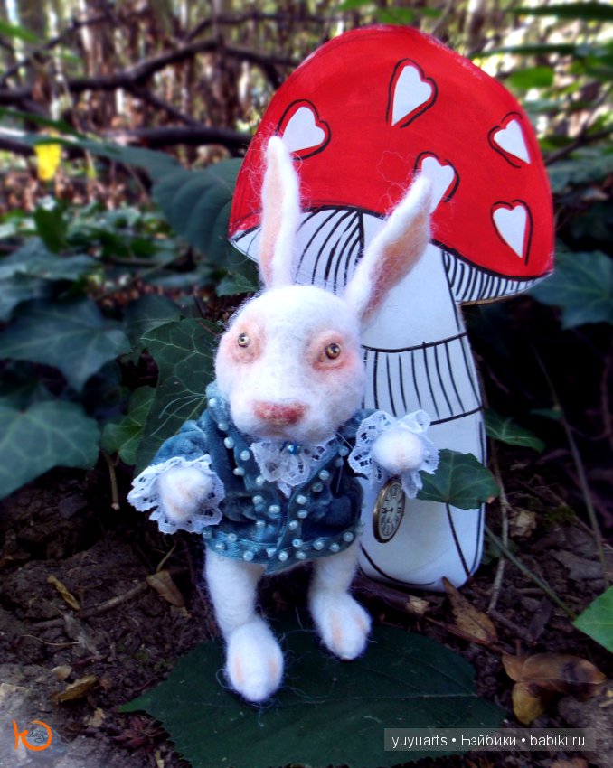 Коллекция "Алиса в стране чудес", подвижные куклы ручной работы и белый кролик (фото 5)