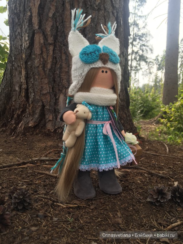 Интерьерная текстильная кукла ручной работы "Совушка" (фото 5)