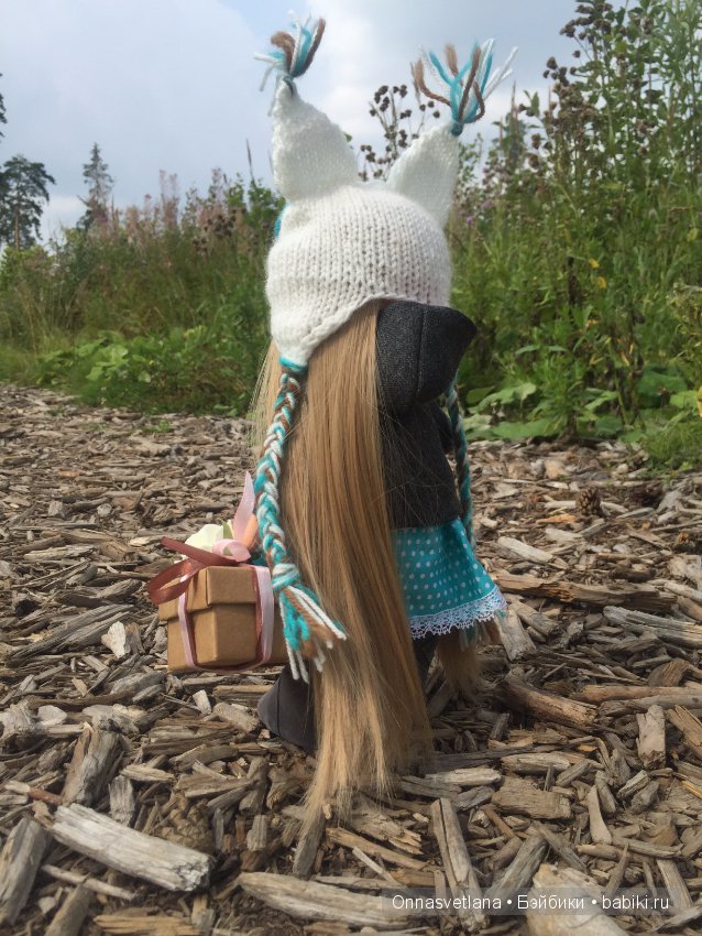 Интерьерная текстильная кукла ручной работы "Совушка" (фото 4)