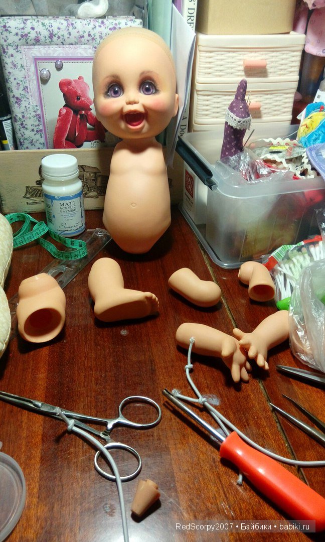 Моя переделка малышки baby face. ООАК, первая проба пера (фото 4)