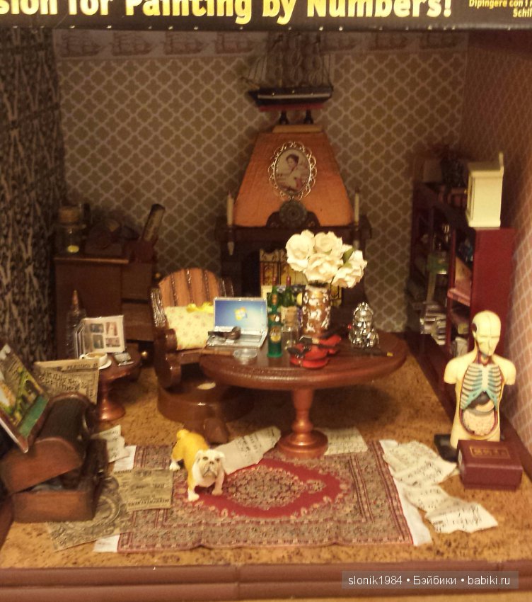 Кабинет Шерлока и портретная кукла Шерлока, ООАК (фото 3)