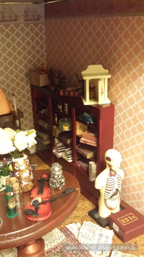 Кабинет Шерлока и портретная кукла Шерлока, ООАК (фото 7)