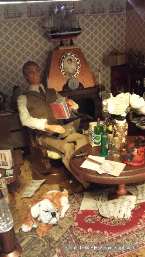 Кабинет Шерлока и портретная кукла Шерлока, ООАК (фото 9)