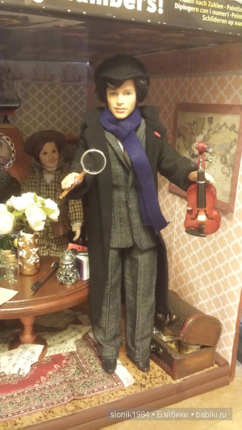 Кабинет Шерлока и портретная кукла Шерлока, ООАК