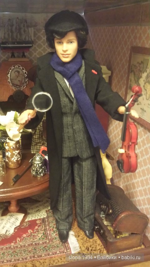 Кабинет Шерлока и портретная кукла Шерлока, ООАК
