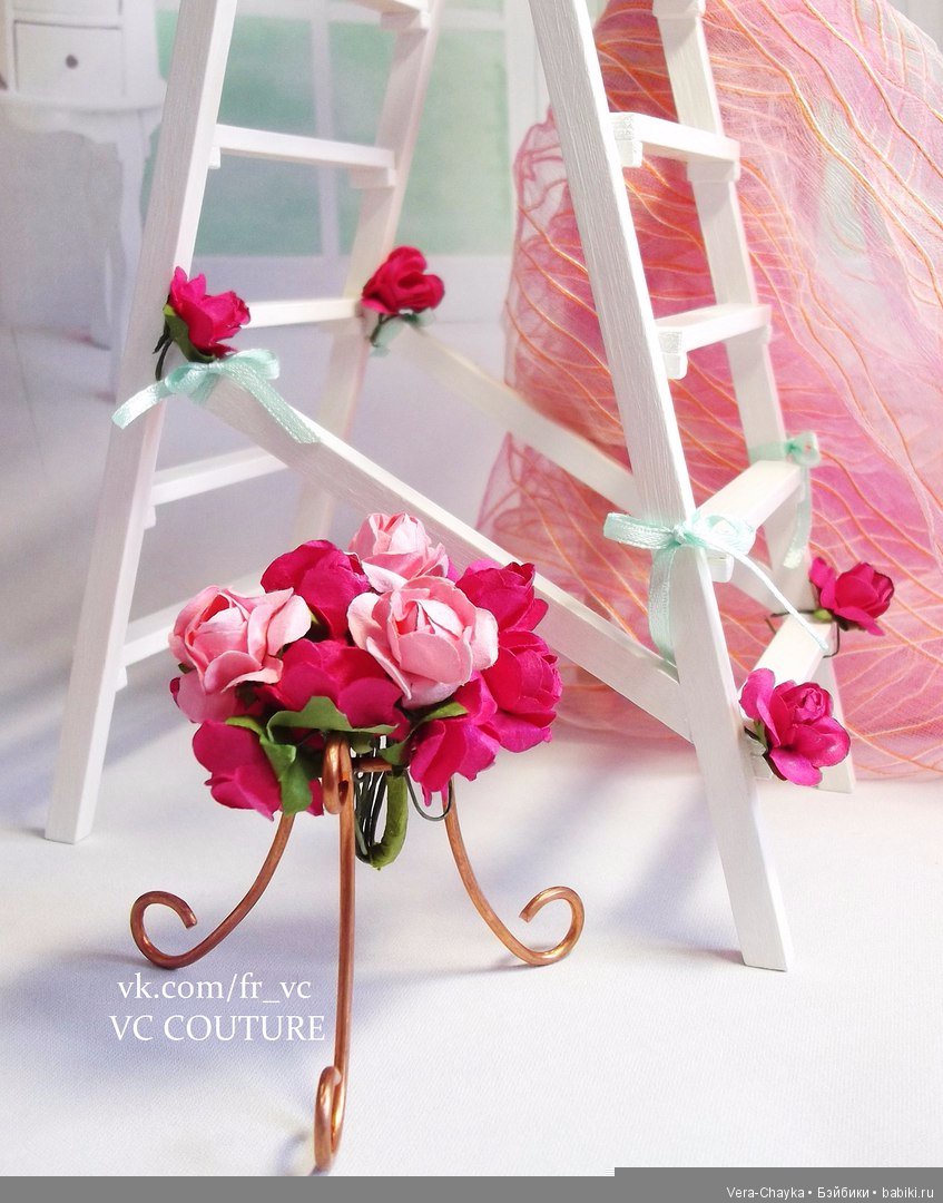 Кукольная миниатюра - Стремянка для 1/6 (фото 4)