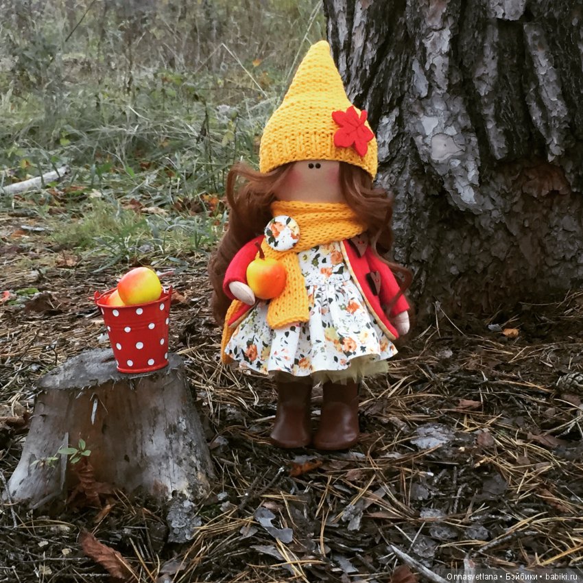 Осенние девчушки Мила и Адель. Текстильные куклы (фото 6)