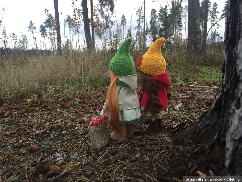 Осенние девчушки Мила и Адель. Текстильные куклы (фото 3)