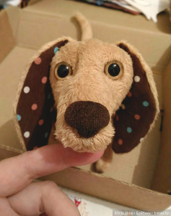 Пёсик с очень выразительными глазками. Игрушка ручной работы (фото 4)