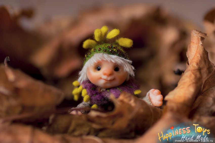 Эльфишка Йоханн. Житель Волшебного леса. Мини кукла (фото 4)