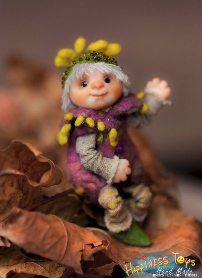 Эльфишка Йоханн. Житель Волшебного леса. Мини кукла (фото 5)