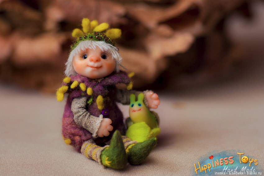 Эльфишка Йоханн. Житель Волшебного леса. Мини кукла (фото 6)