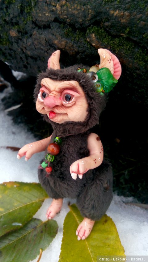 Лесной дух — Игрушки в смешанной технике (мех и глина): Арт (фото 2)