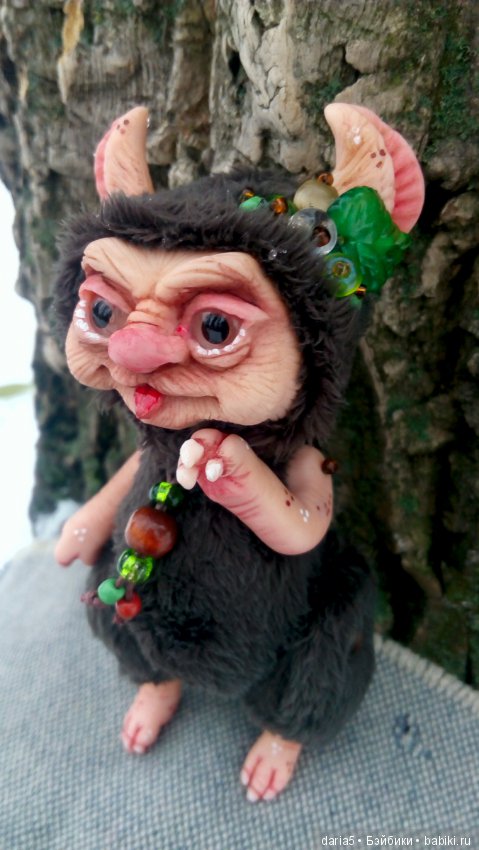 Лесной дух — Игрушки в смешанной технике (мех и глина): Арт (фото 4)