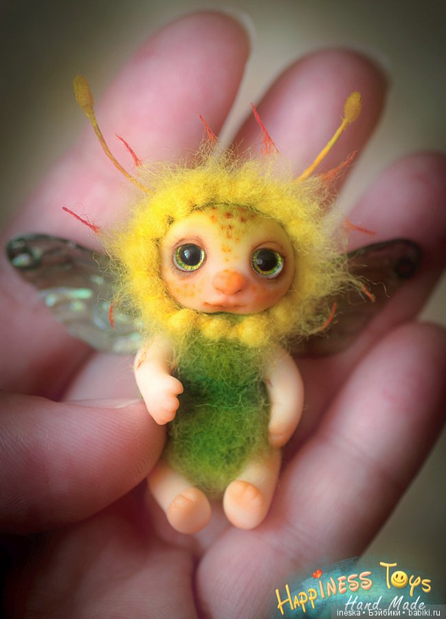 Жужик Митёк, мини кукла — Авторские миниатюрные куклы: лепка (фото 3)