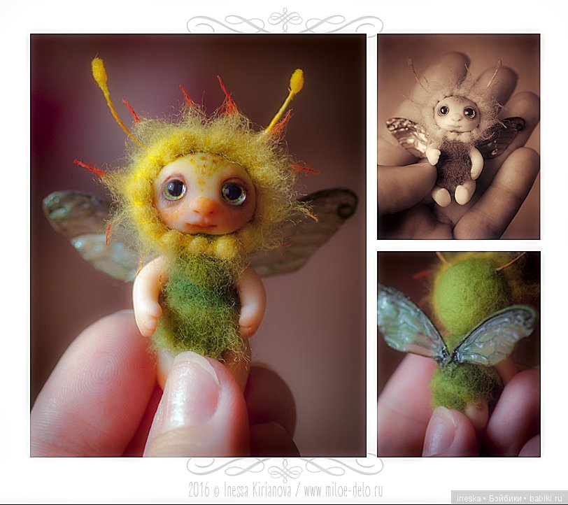 Жужик Митёк, мини кукла — Авторские миниатюрные куклы: лепка (фото 5)