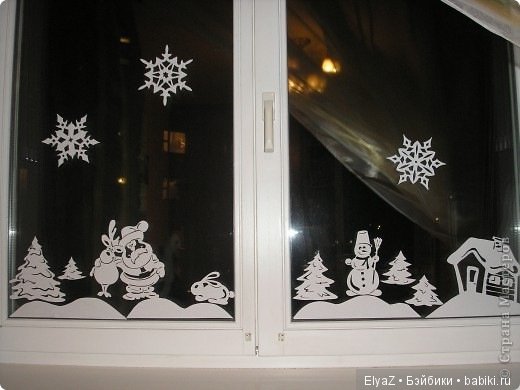 Новогодняя вырезка на окна (фото 4)