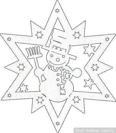 Новогодняя вырезка на окна