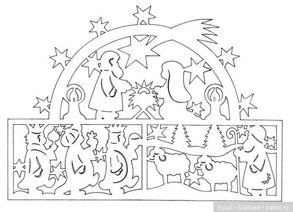 Новогодняя вырезка на окна