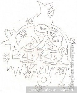 Новогодняя вырезка на окна