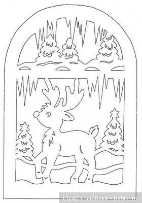 Новогодняя вырезка на окна