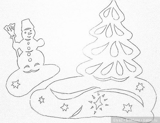 Новогодняя вырезка на окна