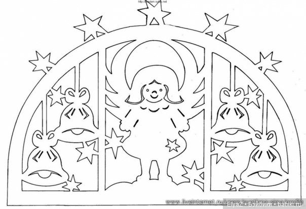 Новогодняя вырезка на окна