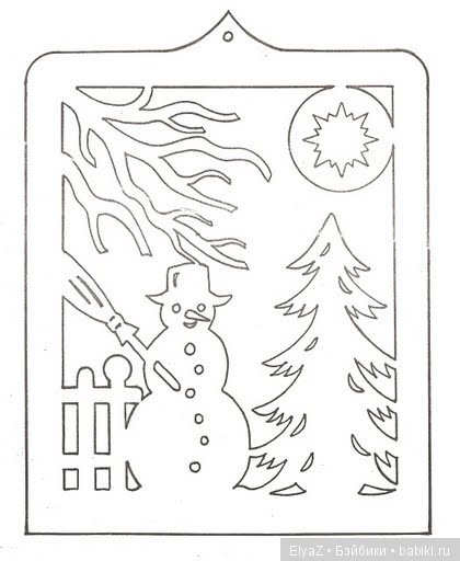 Новогодняя вырезка на окна