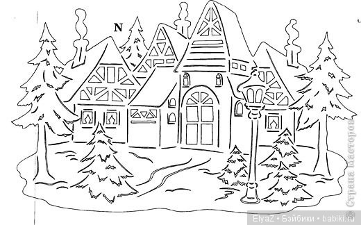 Новогодняя вырезка на окна