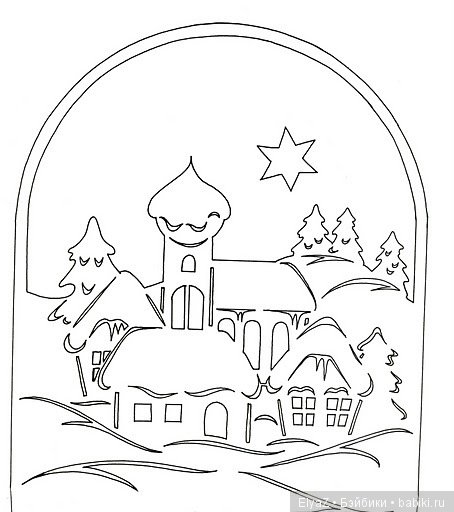 Новогодняя вырезка на окна