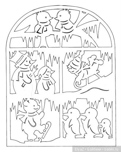 Новогодняя вырезка на окна