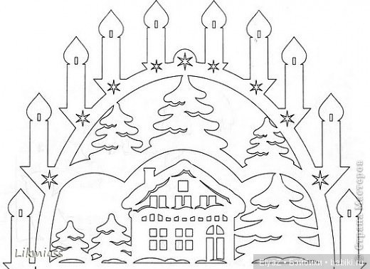 Новогодняя вырезка на окна