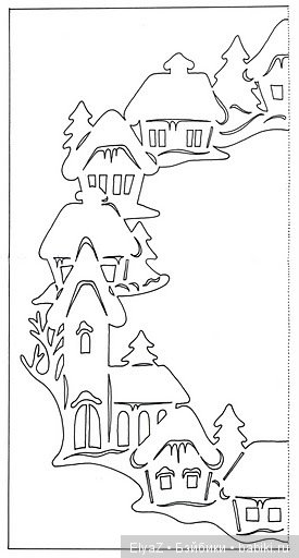 Новогодняя вырезка на окна