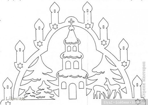 Новогодняя вырезка на окна