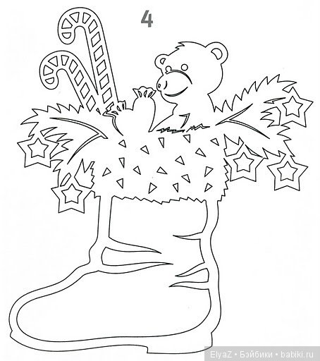 Новогодняя вырезка на окна