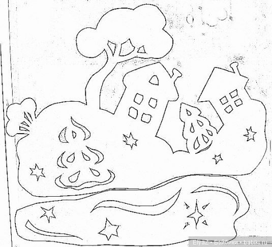 Новогодняя вырезка на окна