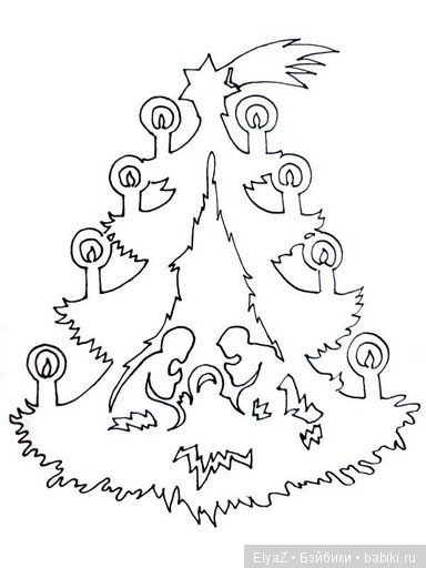 Новогодняя вырезка на окна