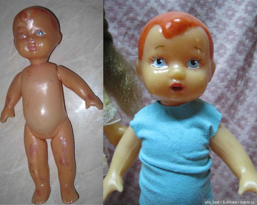 Процесс отмывания, реставрации и замены деталей кукол (фото 2)