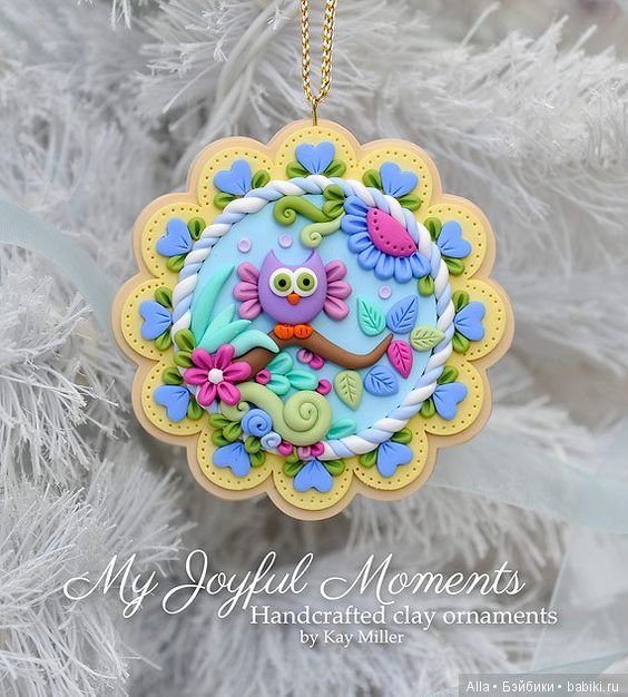 Елочные украшения из полимерной глины Kay Miller