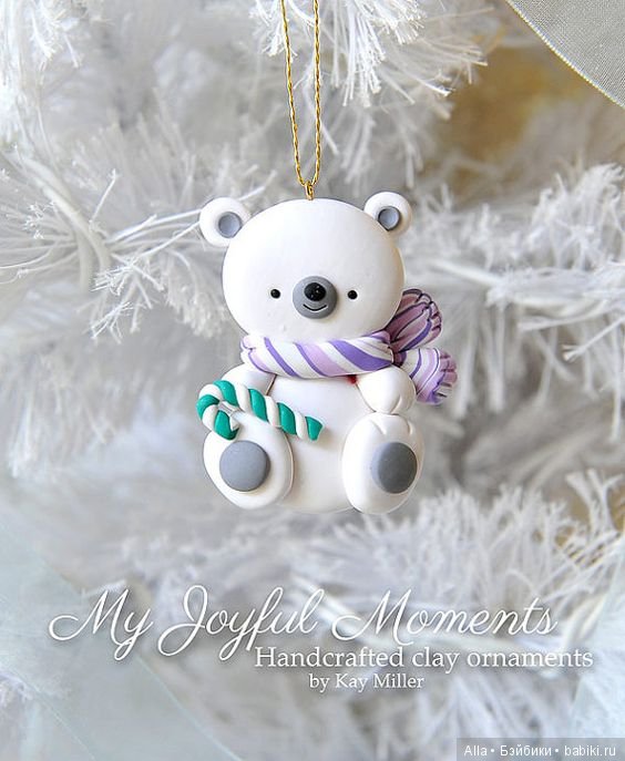 Елочные украшения из полимерной глины Kay Miller
