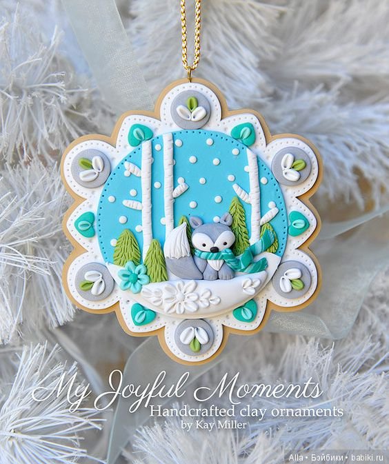 Елочные украшения из полимерной глины Kay Miller