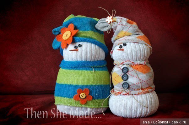 Снеговик из носков, мастер класс