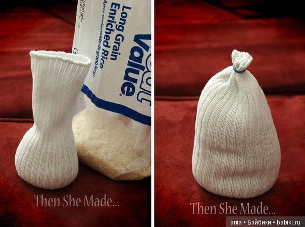 Снеговик из носков, мастер класс (фото 5)