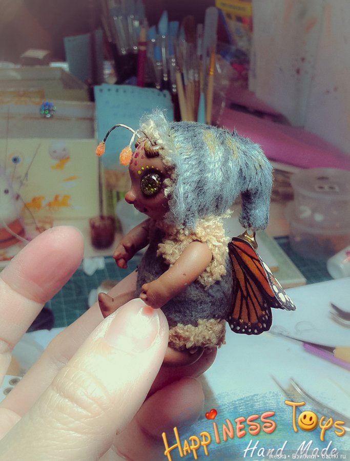 Жужик Мафус, мини кукла — Авторские миниатюрные куклы: лепка (фото 3)